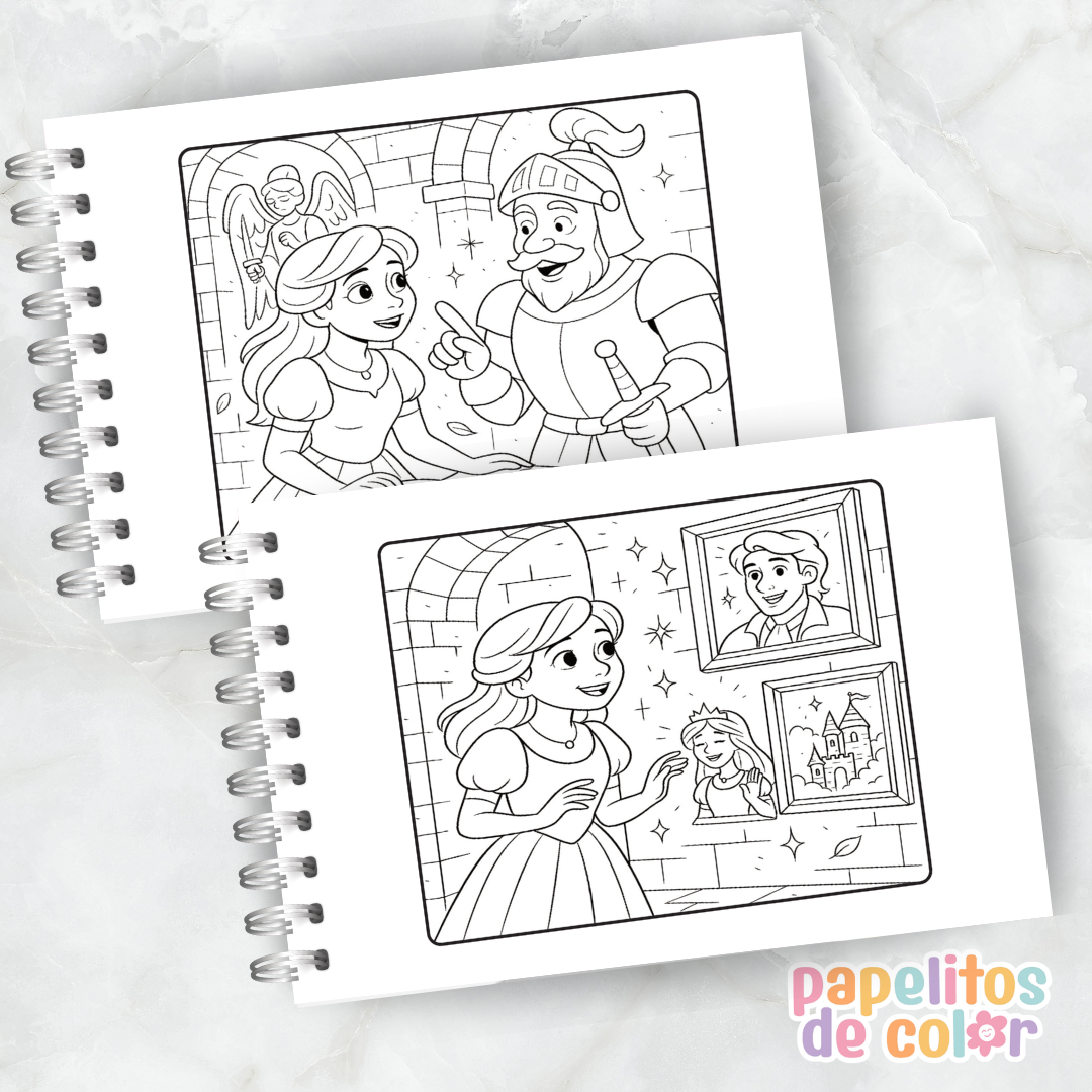 🌹 Libro para pintar La Bella y la Bestia 🌹