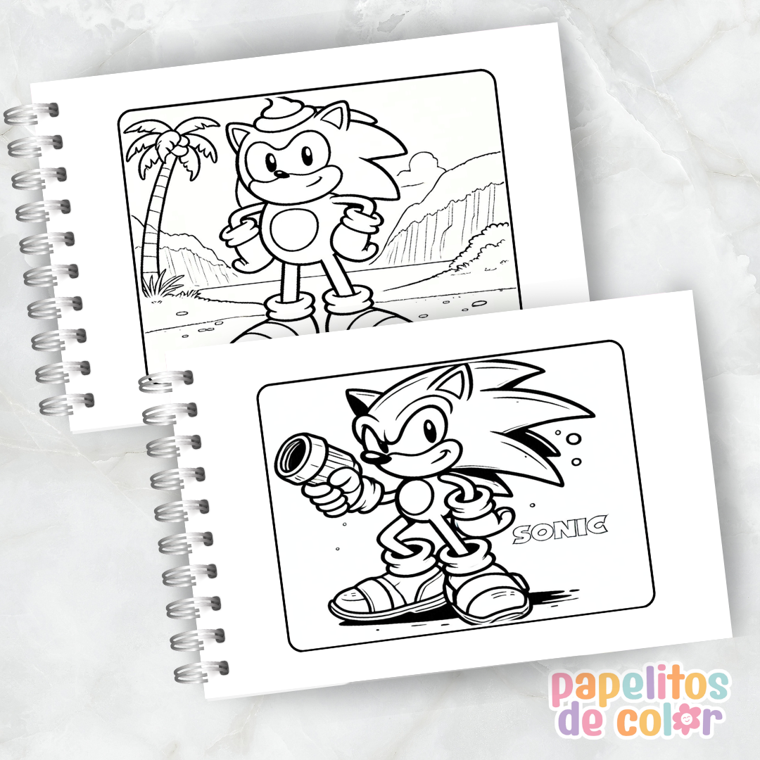 💙🎶 Libro para pintar Sonic ⚡🎨