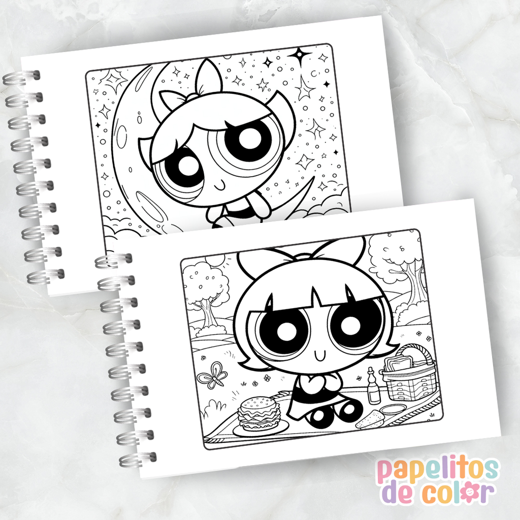 🎨 Libro para Pintar de Las Chicas Superpoderosas 💖⚡✨