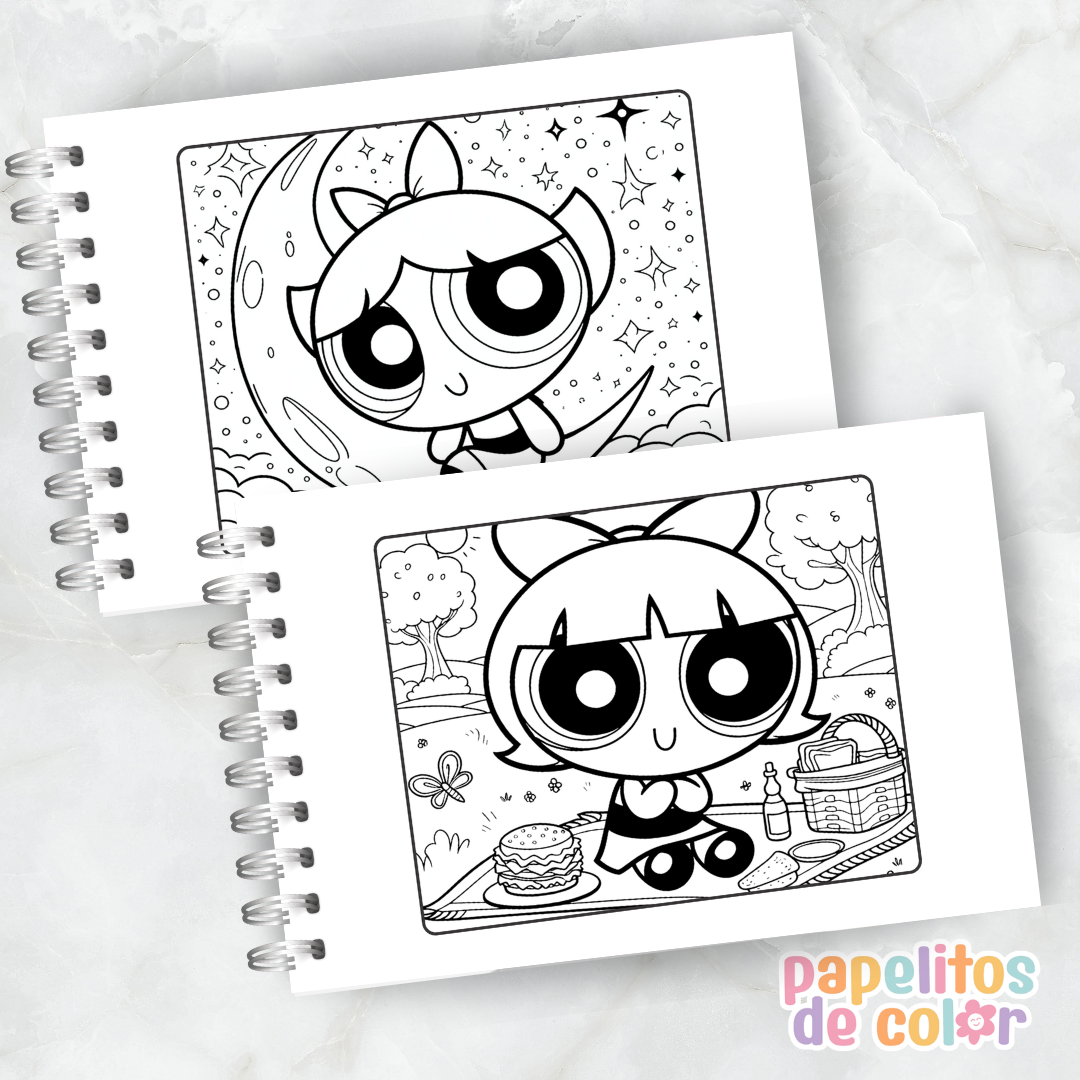 🎨 Libro para Pintar de Las Chicas Superpoderosas 💖⚡✨