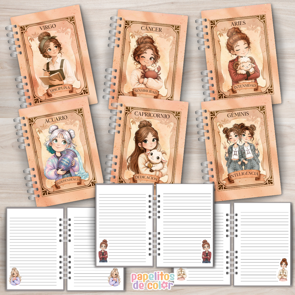 ♈✨ Pack Cuadernos Zodíaco Chicas  💖📚