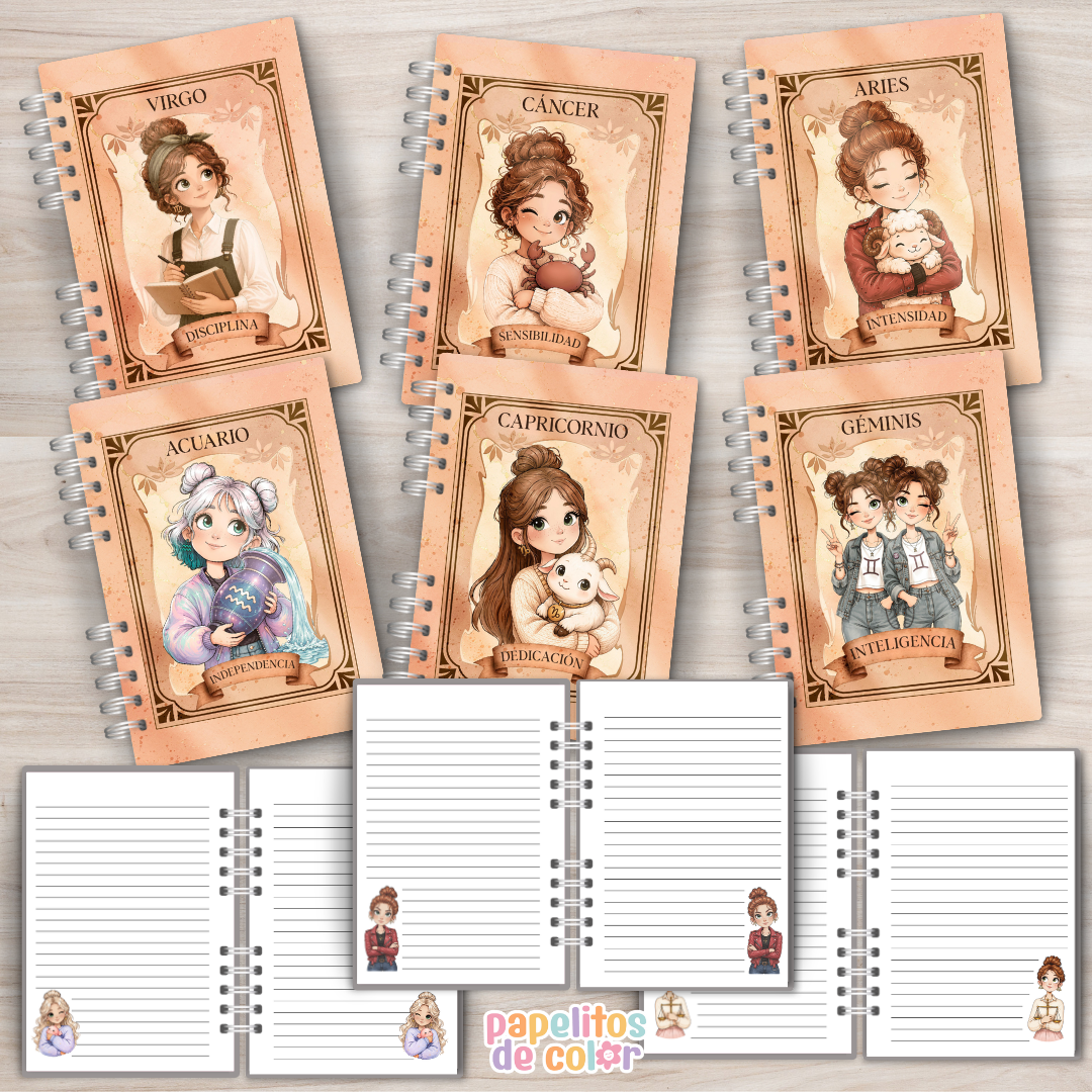 ♈✨ Pack Cuadernos Zodíaco Chicas  💖📚