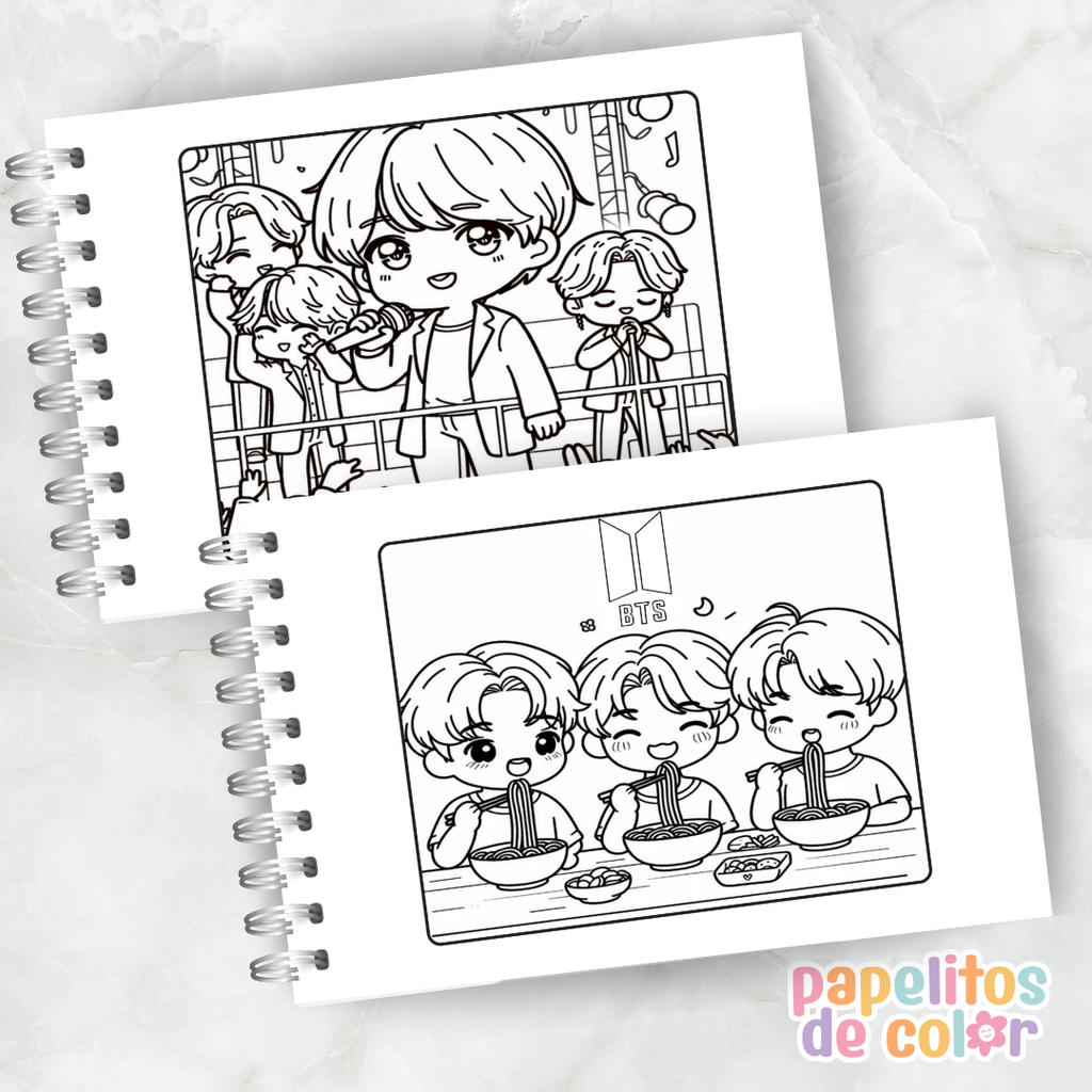 🎤✨ Cuaderno para pintar BTS ✨🎤