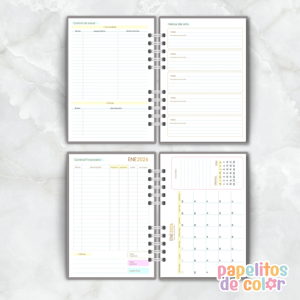 Agenda Comforta 2026 – 2 días por página 🌿✨