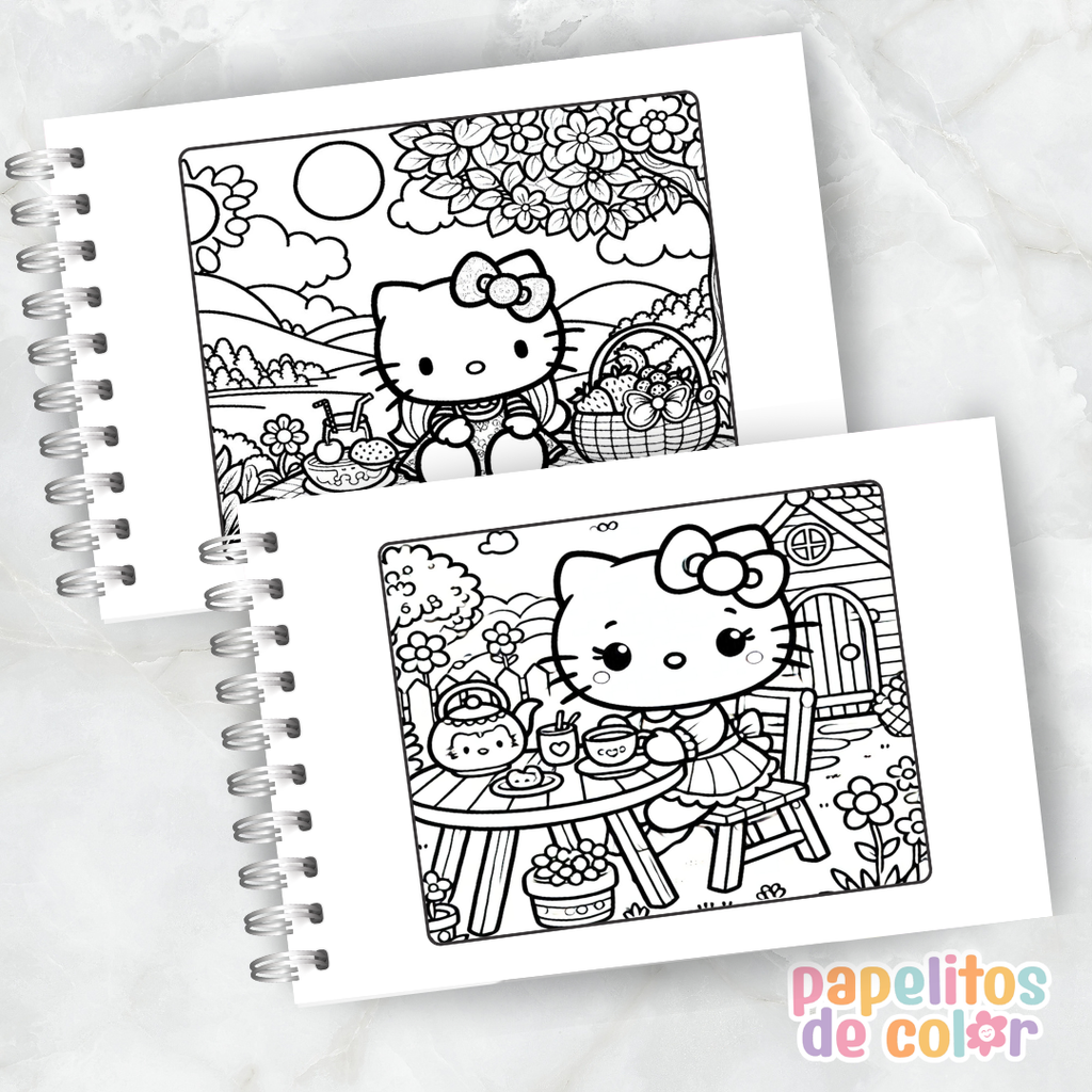 🐱💖Libro para pintar Hello Kitty 🎀✨