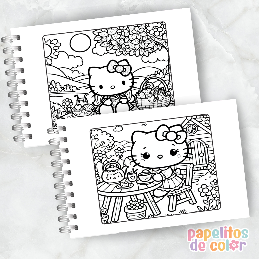 🐱💖Libro para pintar Hello Kitty 🎀✨