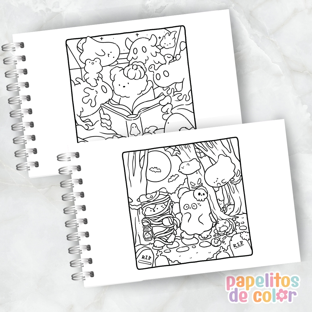 🖤☁️ Cuaderno para pintar Fluffy Spooky ✨🎨
