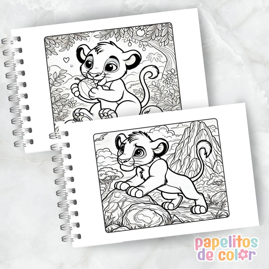 🦁🌿 Cuaderno para pintar Rey León 🌿🦁