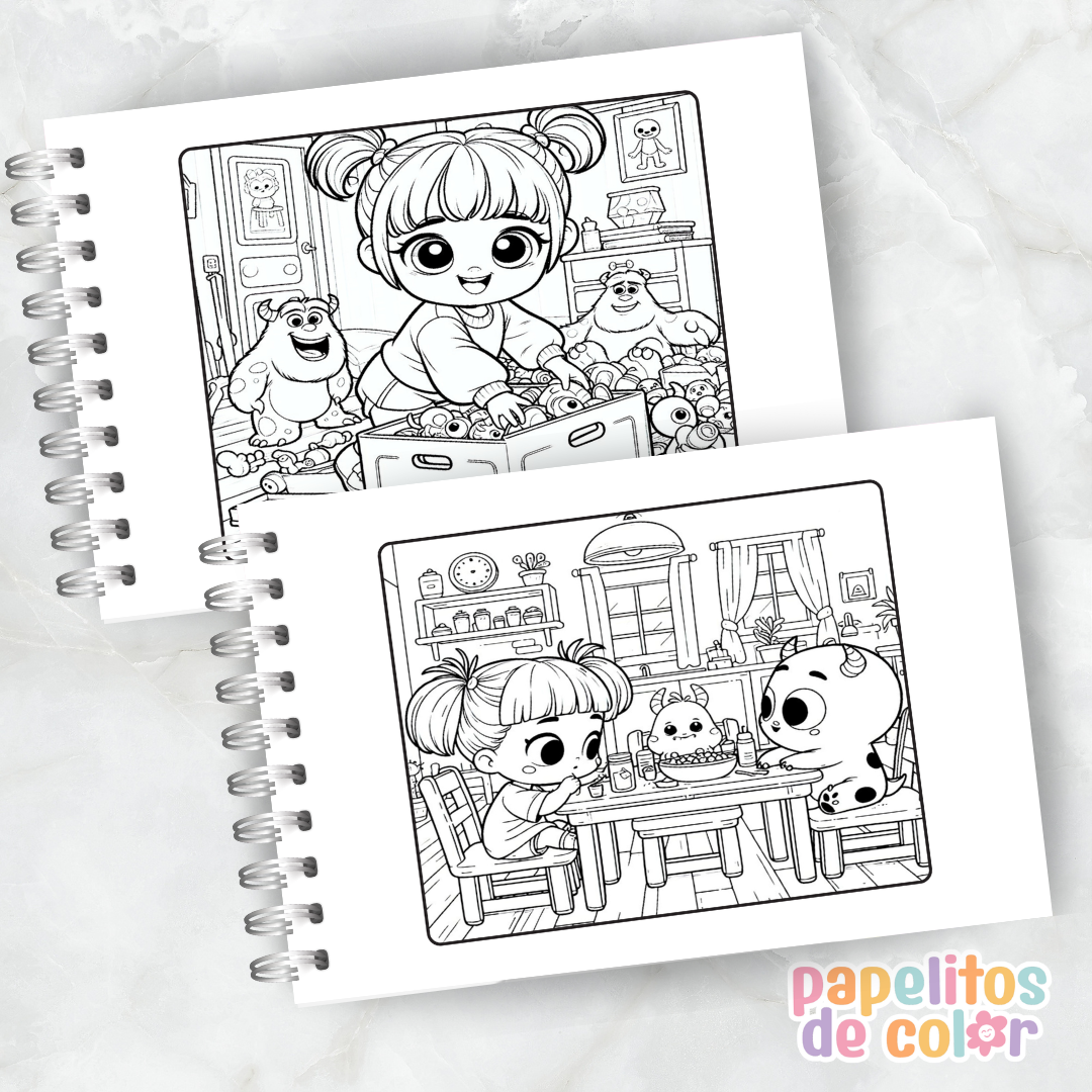 💚👁️ Libro para pintar Monsters Inc 👁️💚