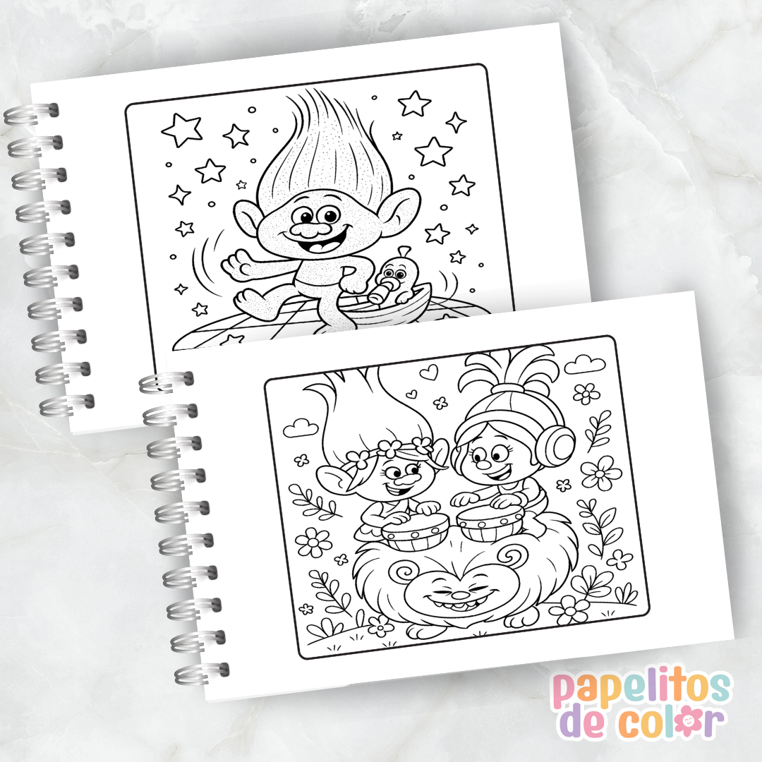 🌈✨ Libro para pintar Trolls ✨🌈