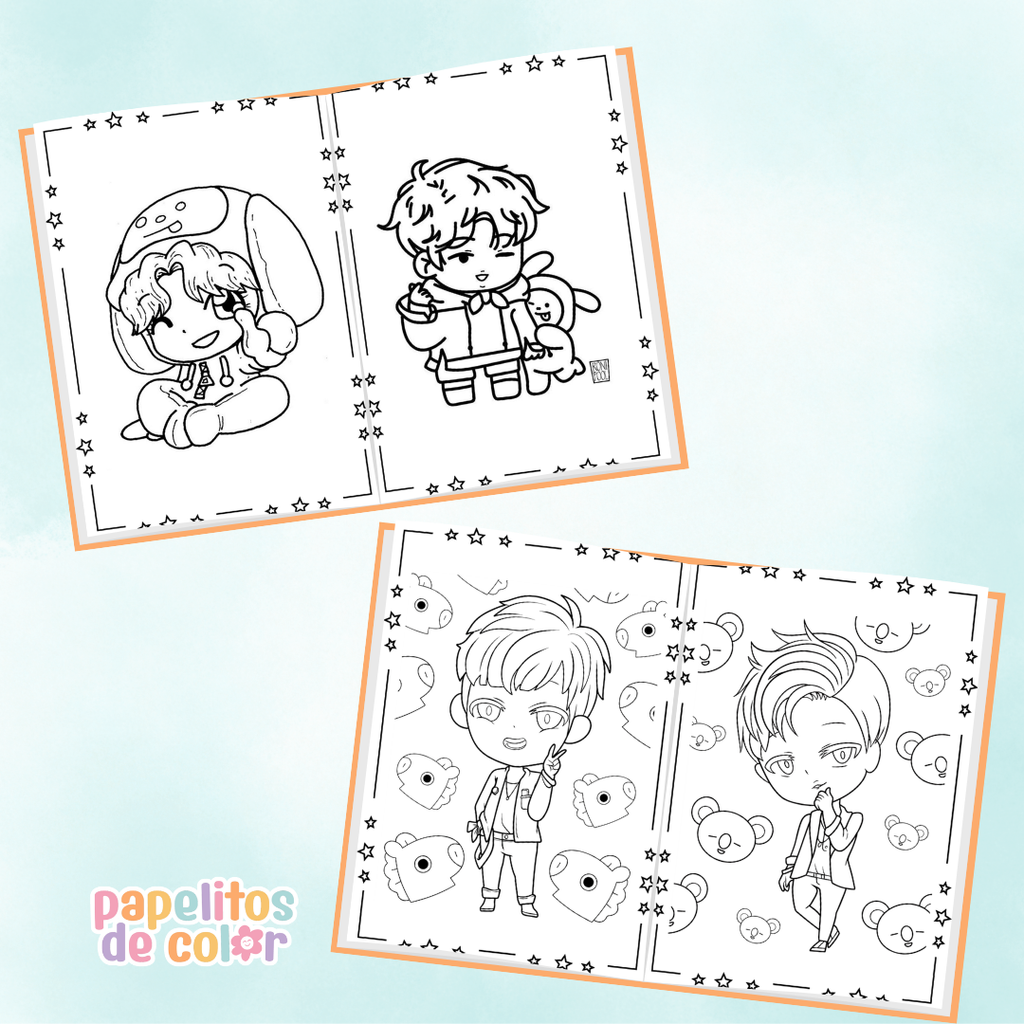 🎤 Libritos para Colorear A6 – BTS (Abrochados)