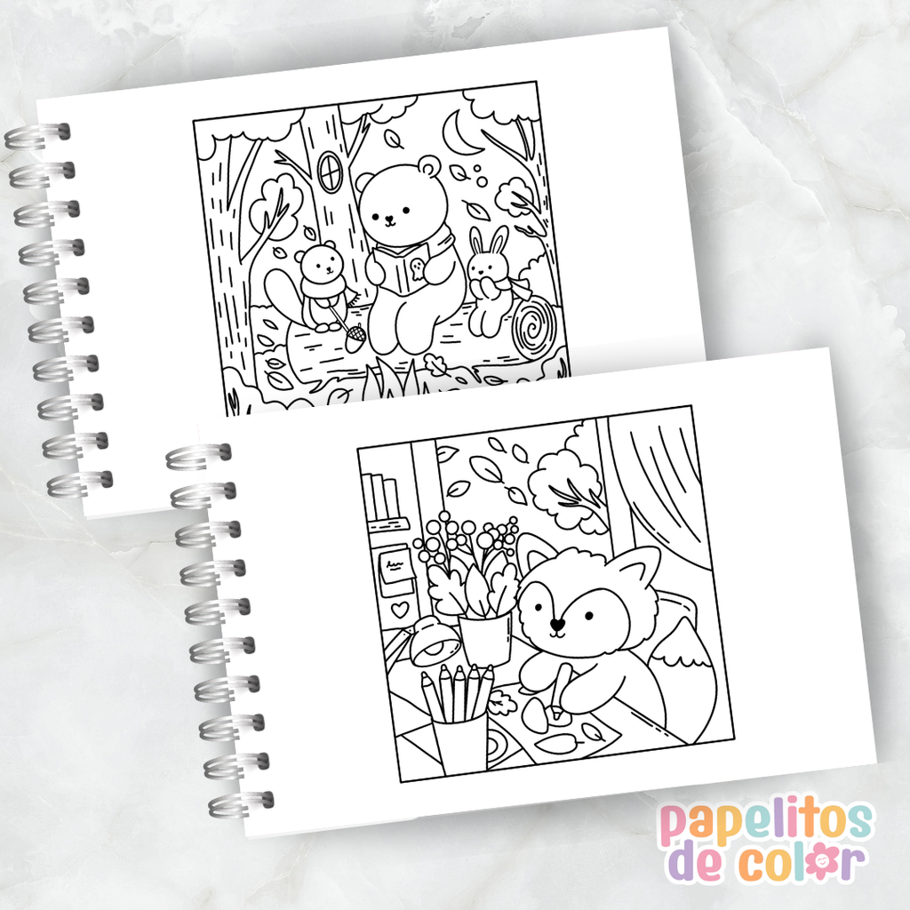 🍁🎨 Libro para Pintar Cute Fall  ✨