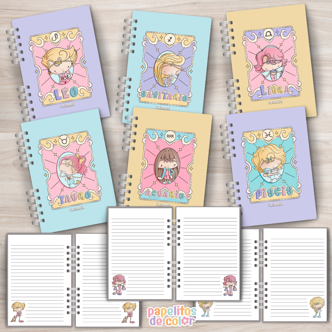 🌙✨ Pack Cuadernos Zodíaco Cute  💖