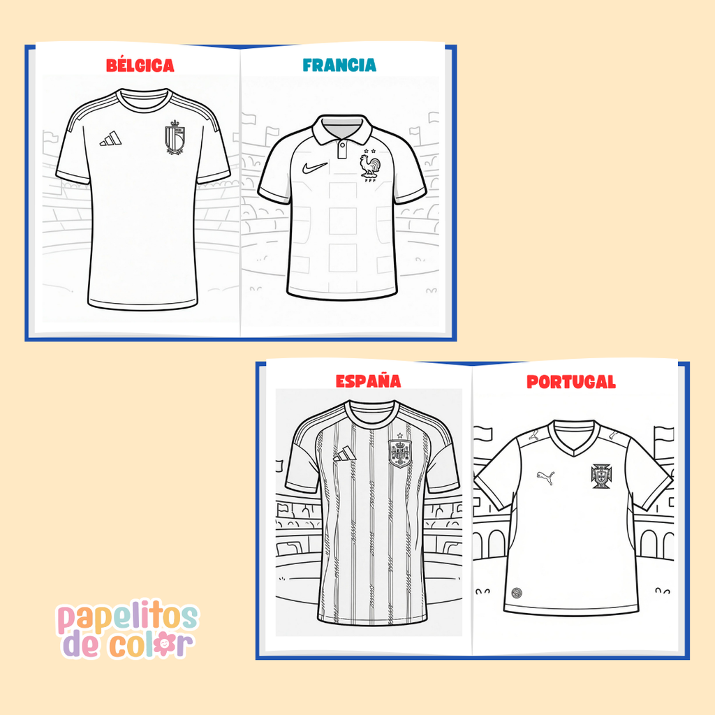 👕⚽ Libro para Pintar Camisetas – Mundial 2026 🎨✨