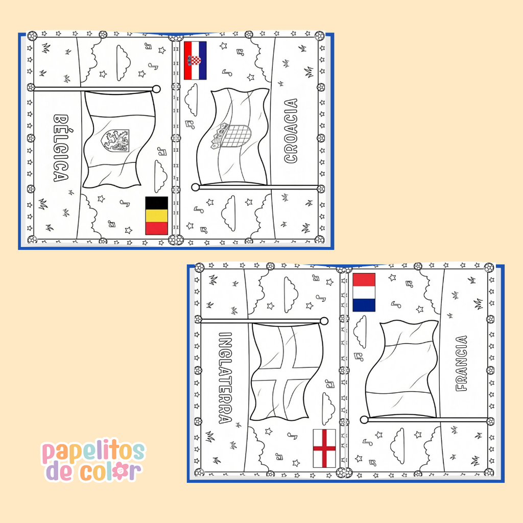 🌍⚽ Libro para Pintar Banderas – Mundial 2026 🎨✨