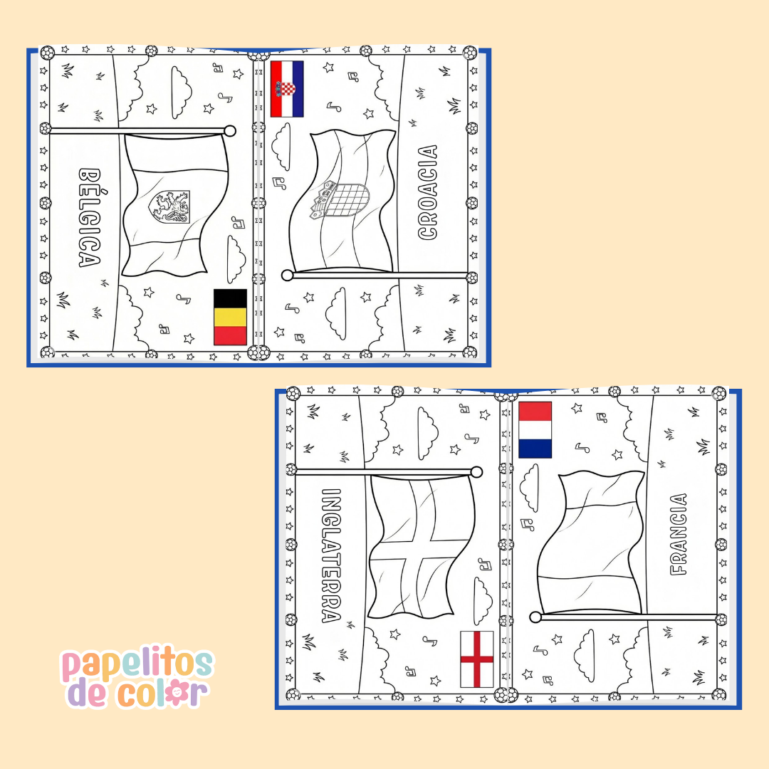🌍⚽ Libro para Pintar Banderas – Mundial 2026 🎨✨