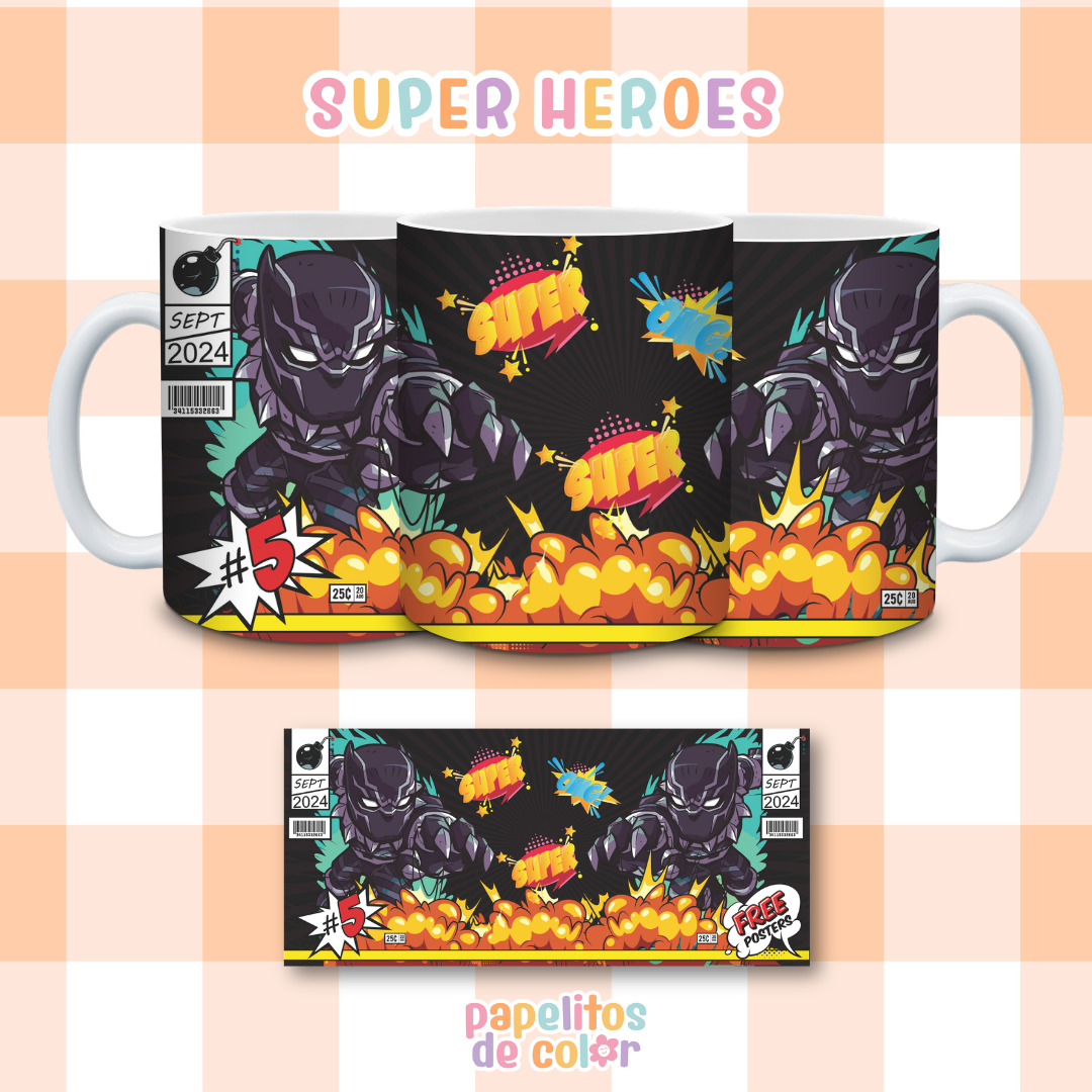 ☕🦸‍♂️ Diseños para Tazas – Super Héroes ⚡💥