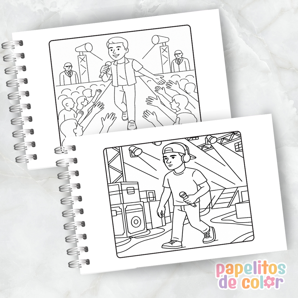💜🎤 Libro para pintar Justin Bieber 🎤💜