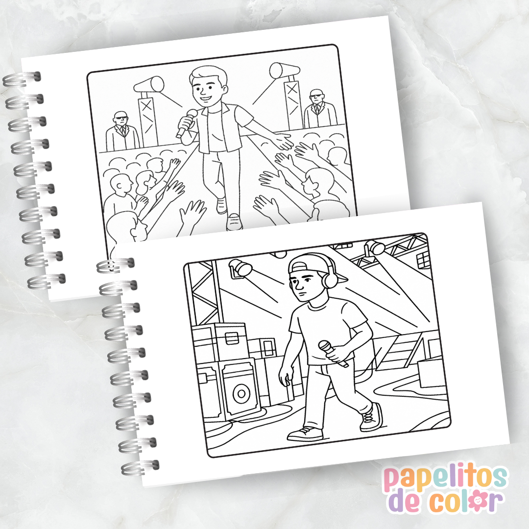 💜🎤 Libro para pintar Justin Bieber 🎤💜