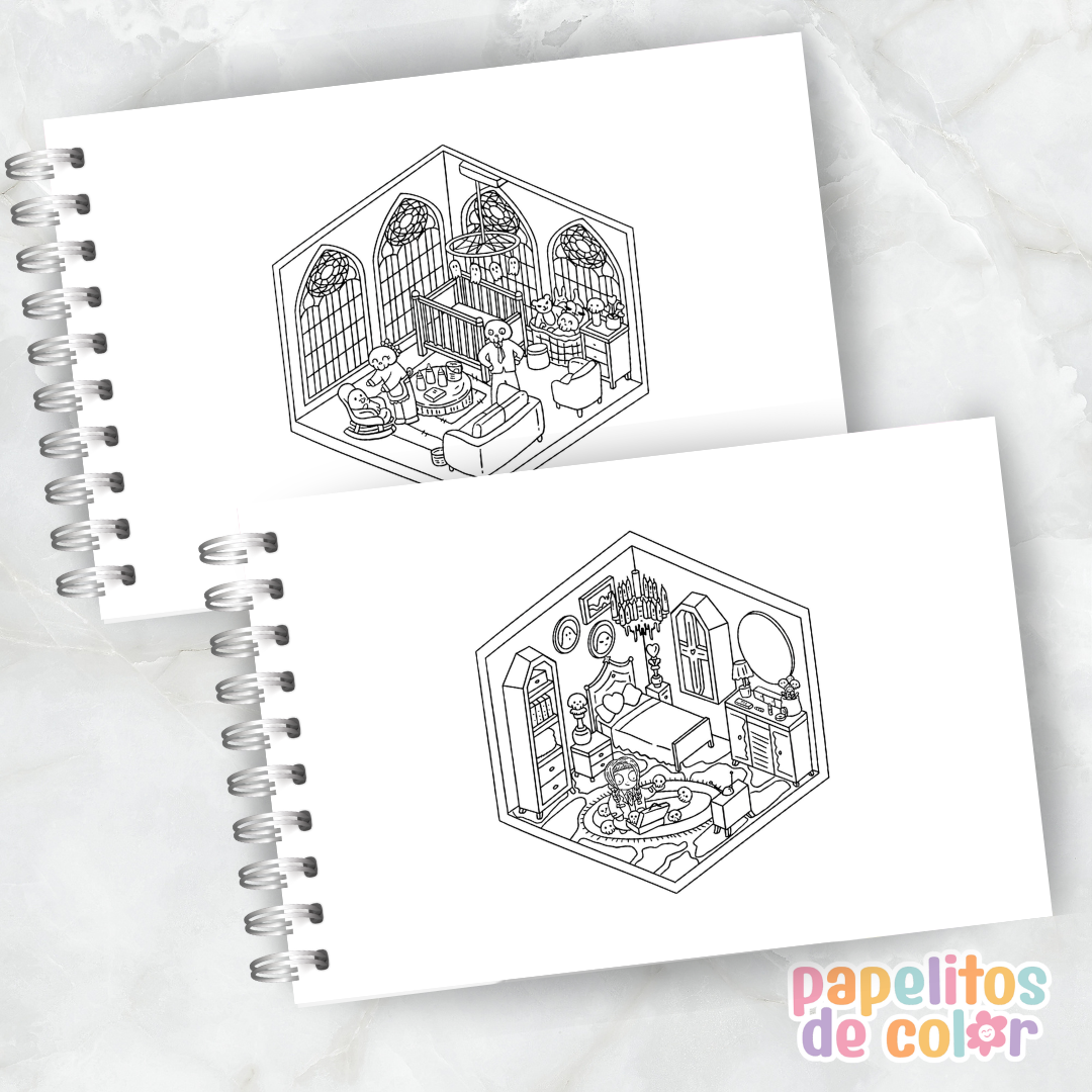 🕸️🖤 Cuaderno para pintar Spooky Room ✨🎨