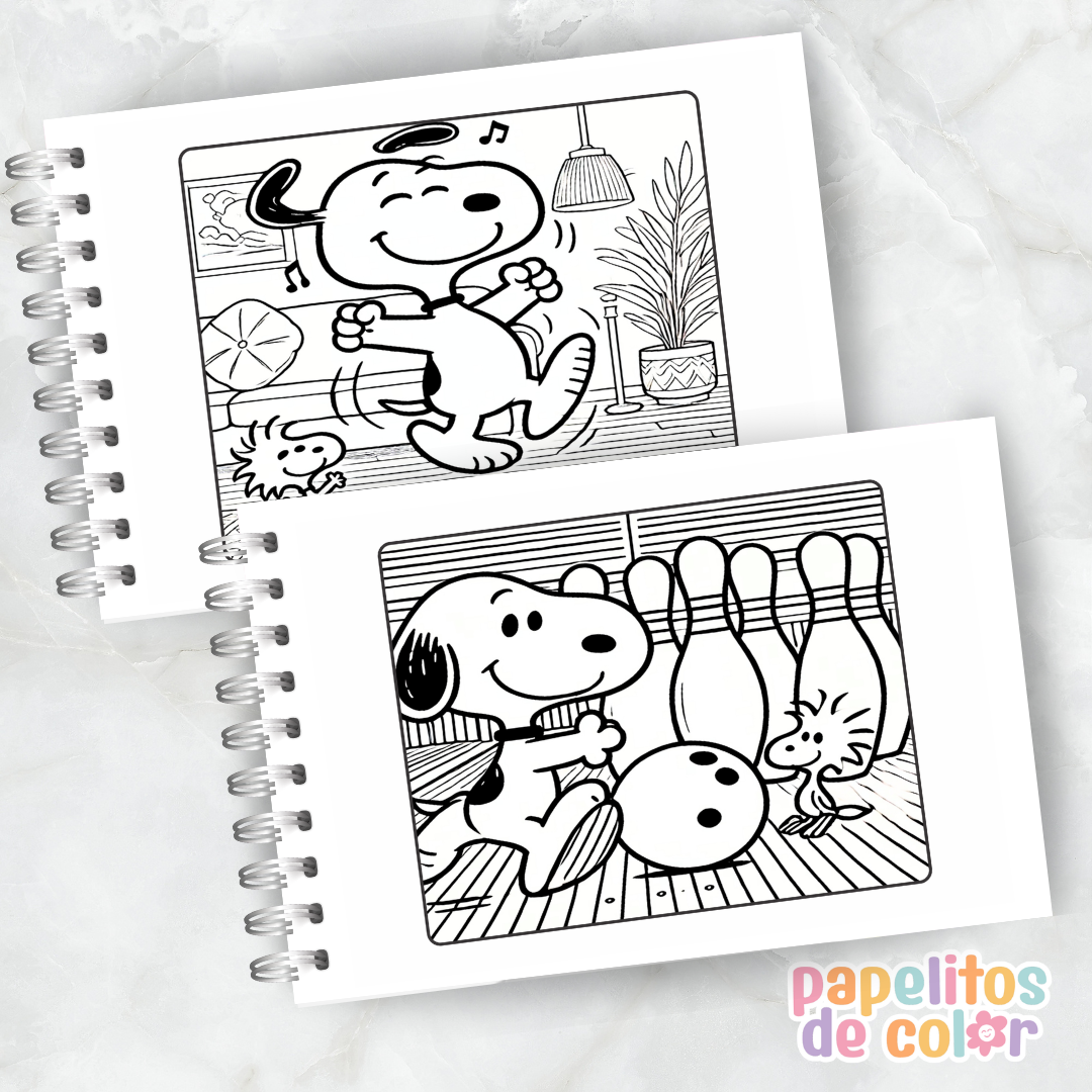 🐶✨ Libro para Pintar Snoopy 🎨💖