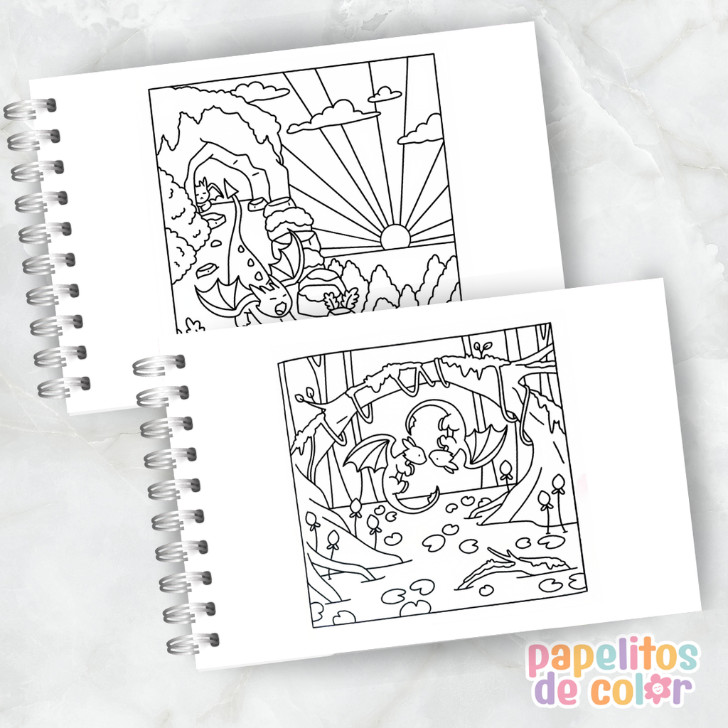 🐉🎨 Libro para Pintar Mini Dragons ✨