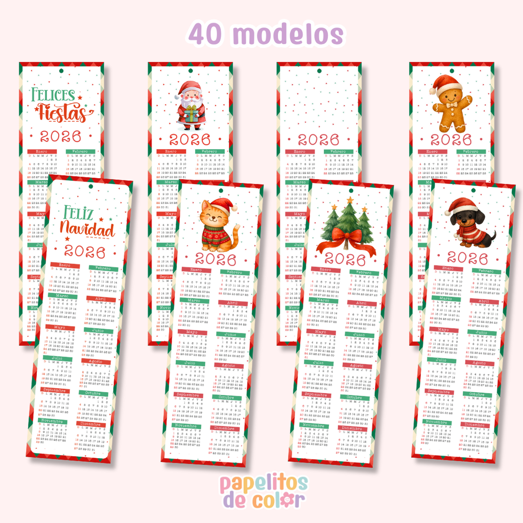 🎄✨ Marcapáginas Calendarios Navideños ✨📖