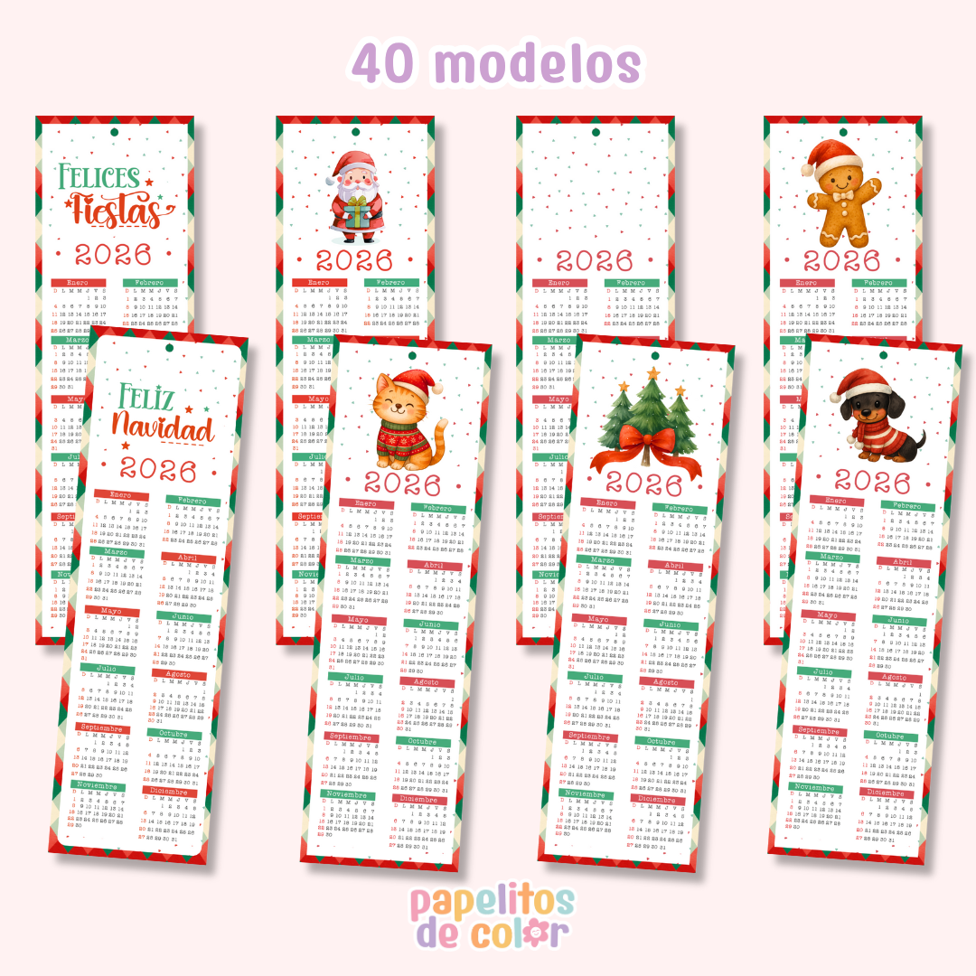🎄✨ Marcapáginas Calendarios Navideños ✨📖