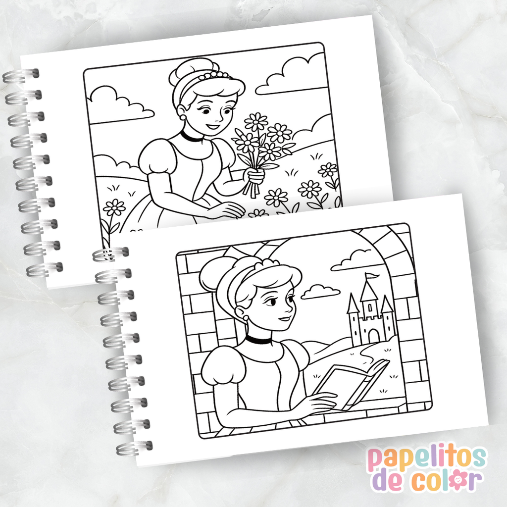 👠 Libro para pintar Cenicienta 👠