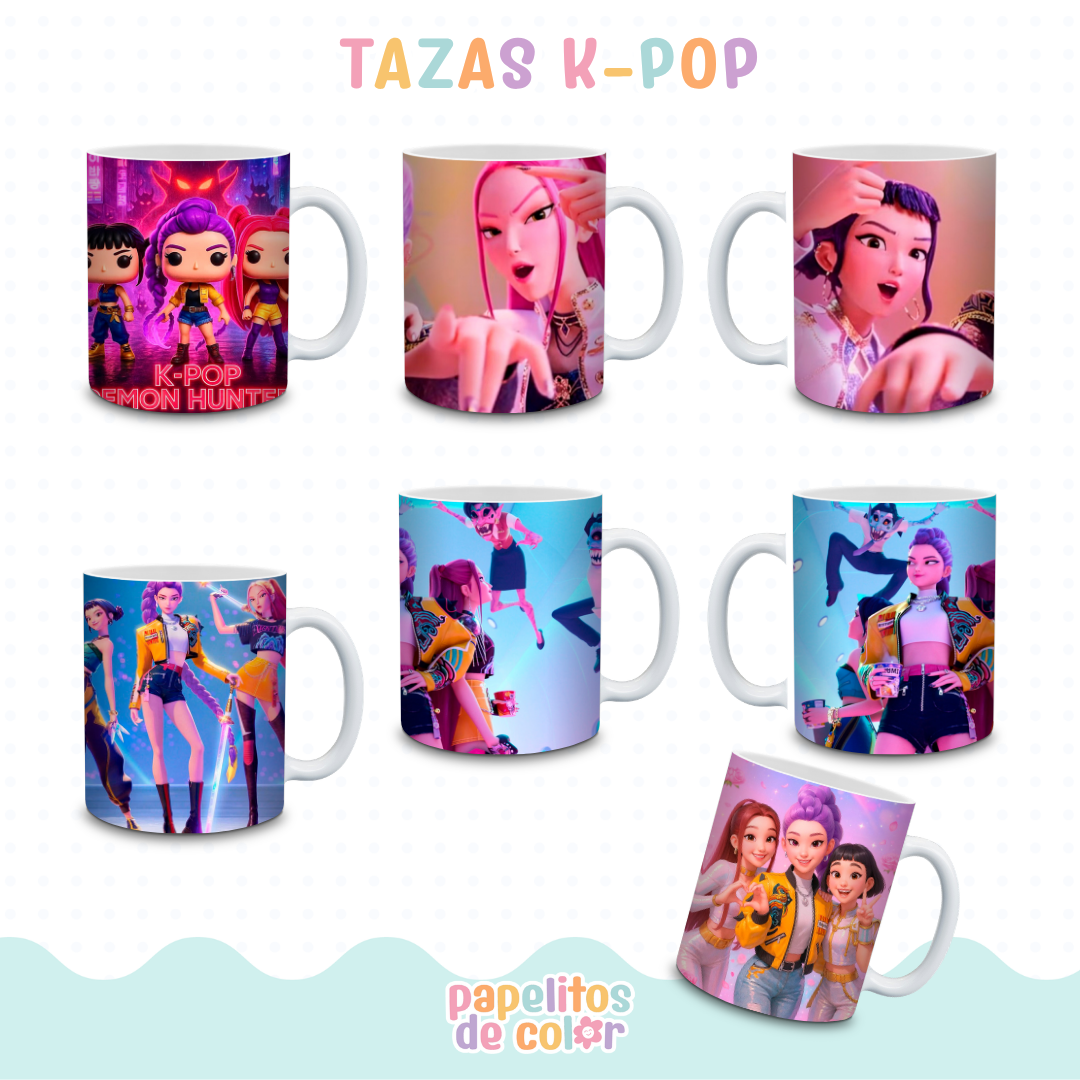 ☕✨ Diseños para Tazas – Guerreras K-Pop Vol. 1 ✨🎀