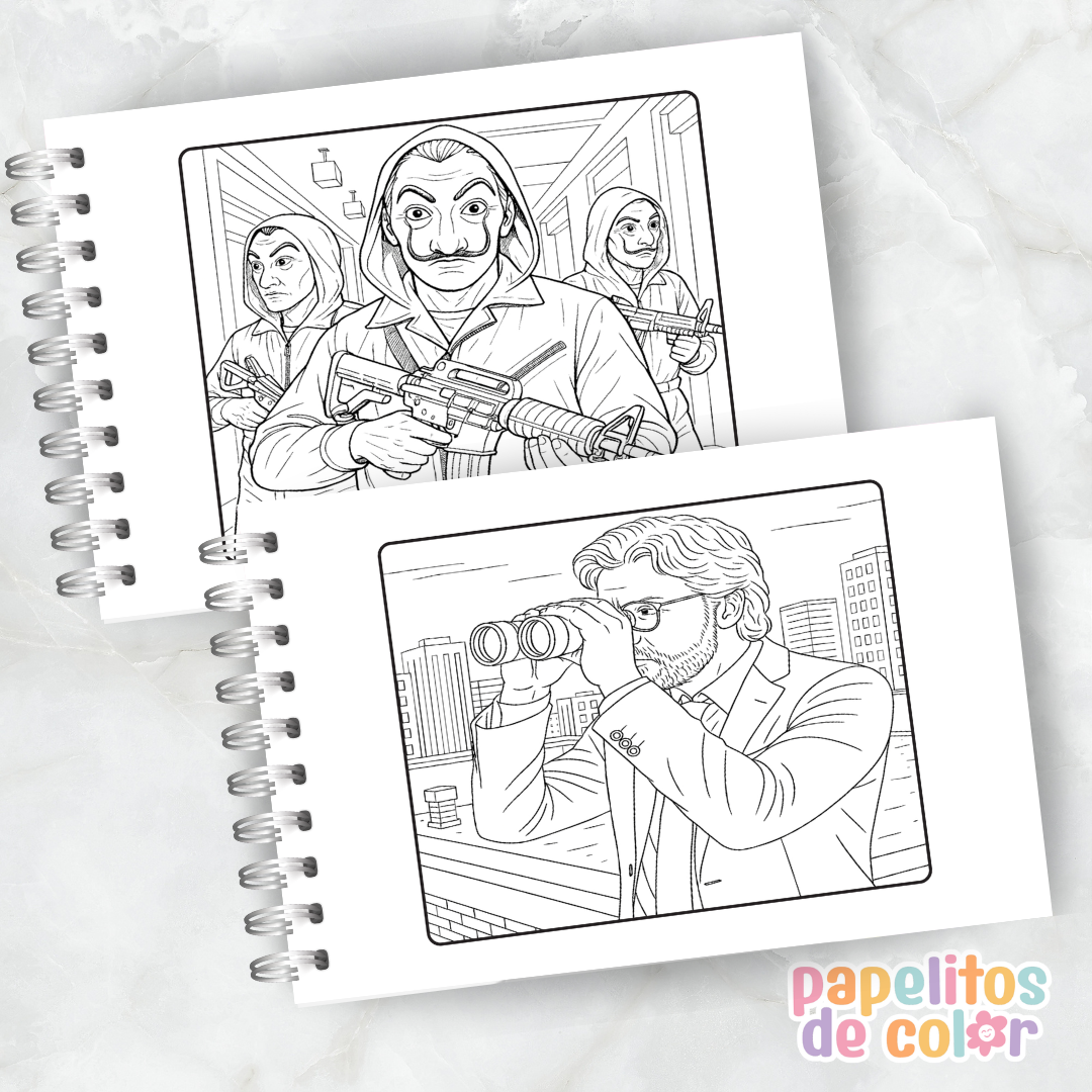 ❤️💰 Libro para pintar La Casa de Papel 💰❤️