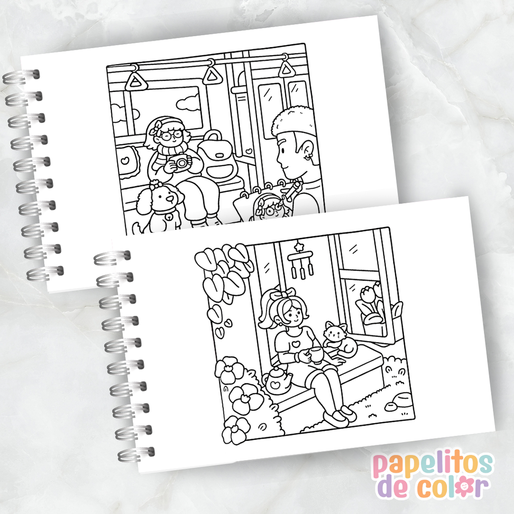 🌿✨ Libro para Pintar  Chill Moments🧘‍♀️🎨