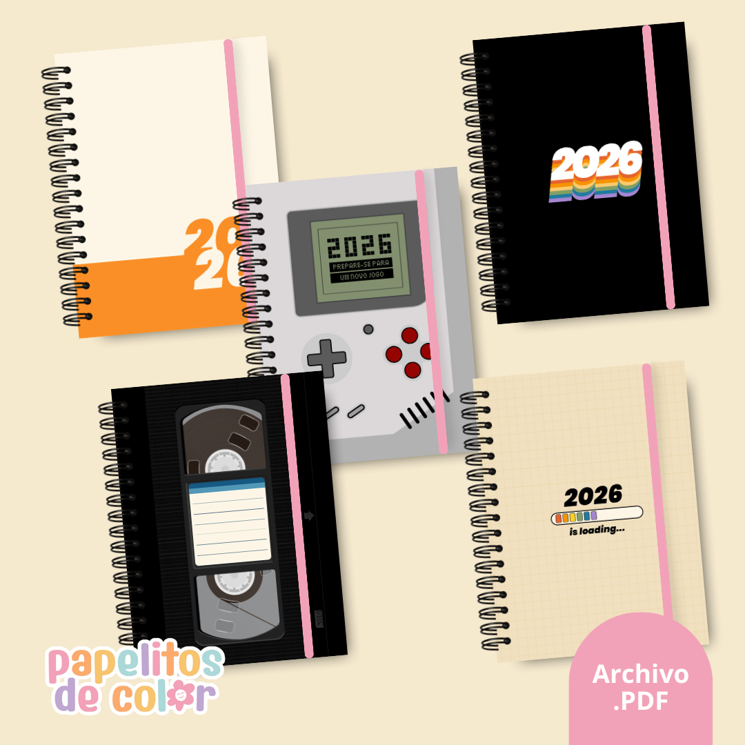 Pack 25 Portadas Agendas – Retro A5