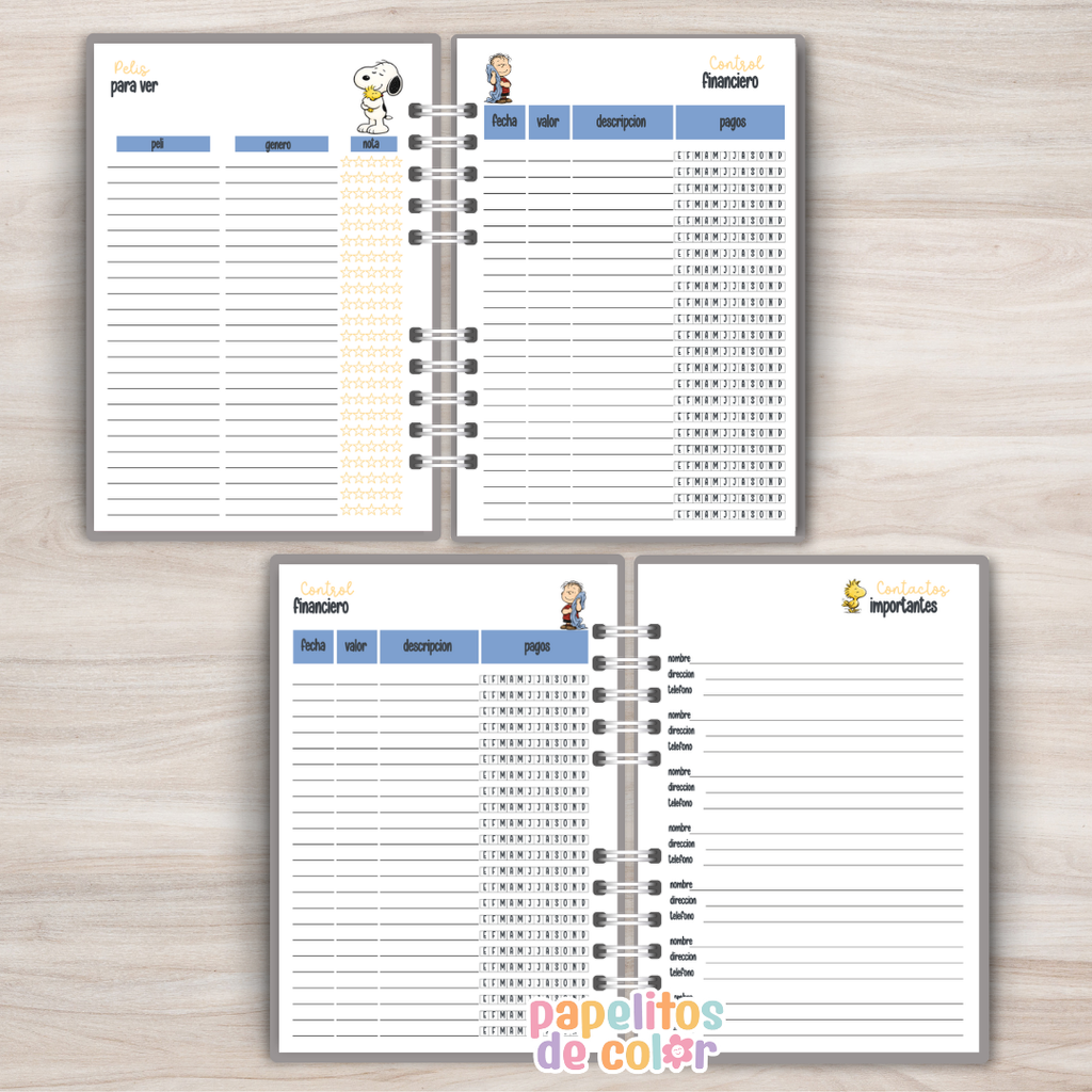 🐶✨ Agenda Snoopy– Dos Días por Hoja 2027🤍