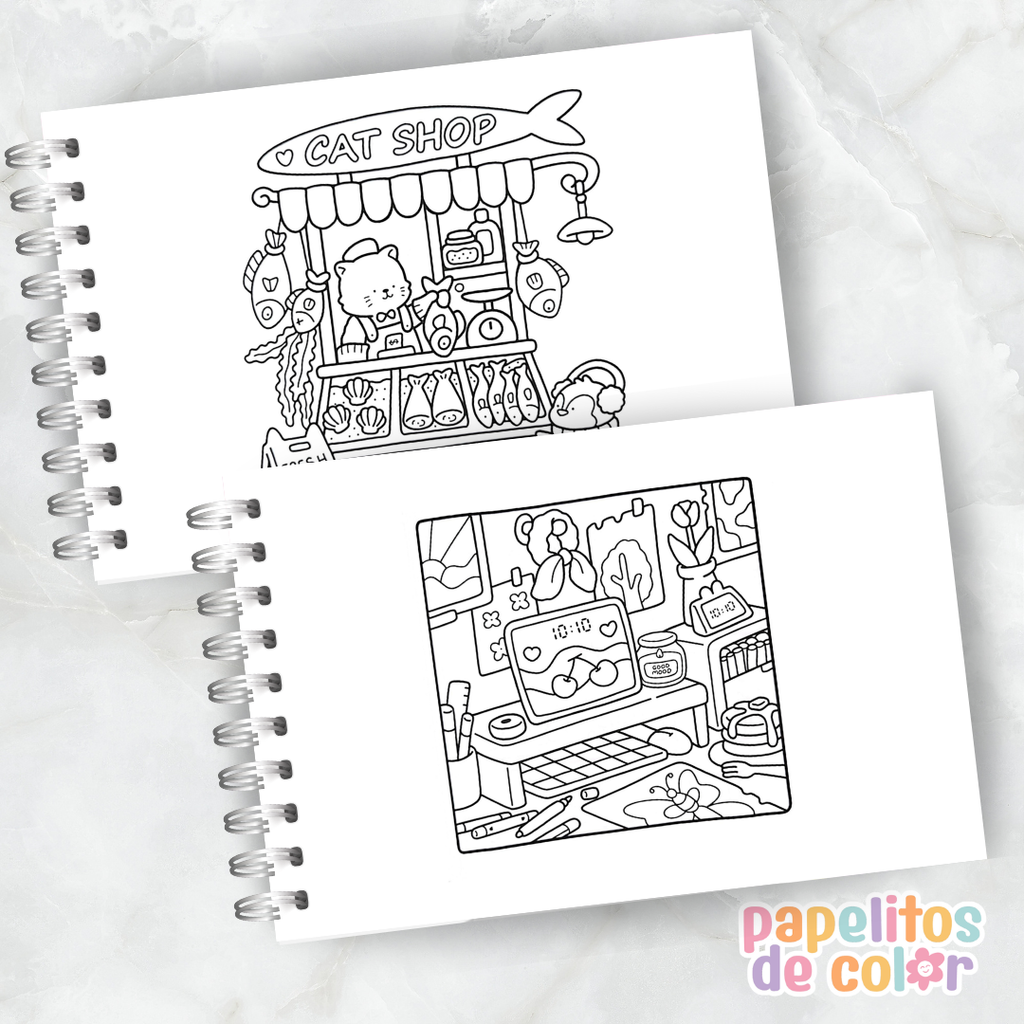 🎨💖Libro para pintar Little Corner 🏡✨