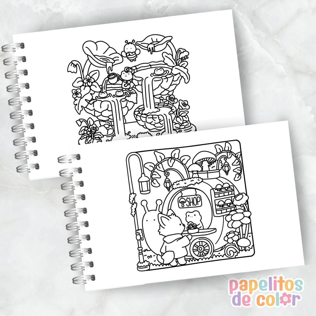 🧸🌈 Libro para Pintar Fuzzy Land ✨🎨