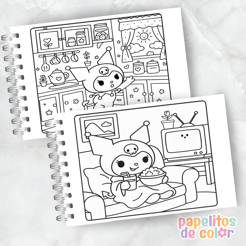 🖤🎀 Libro para Pintar Kuromi✨🖍️