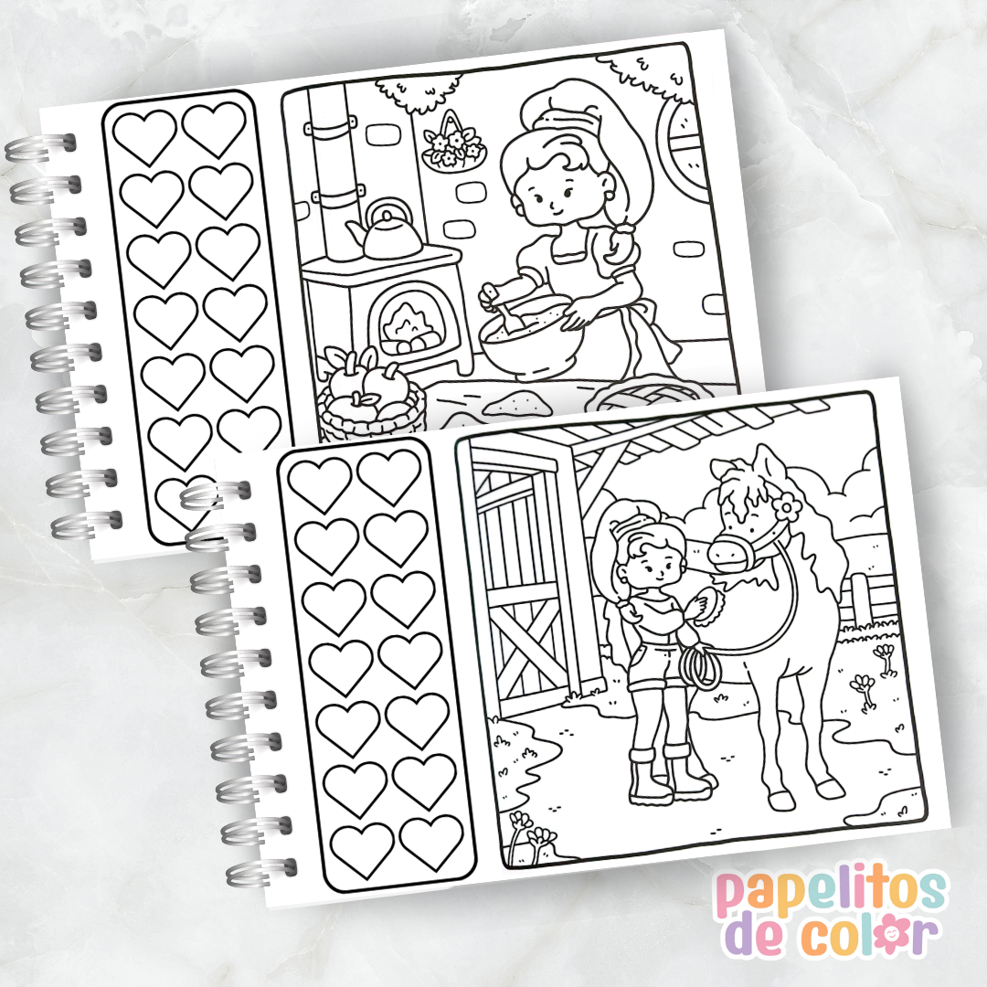 🌼Libro para Pintar - Countryside Girl 👧