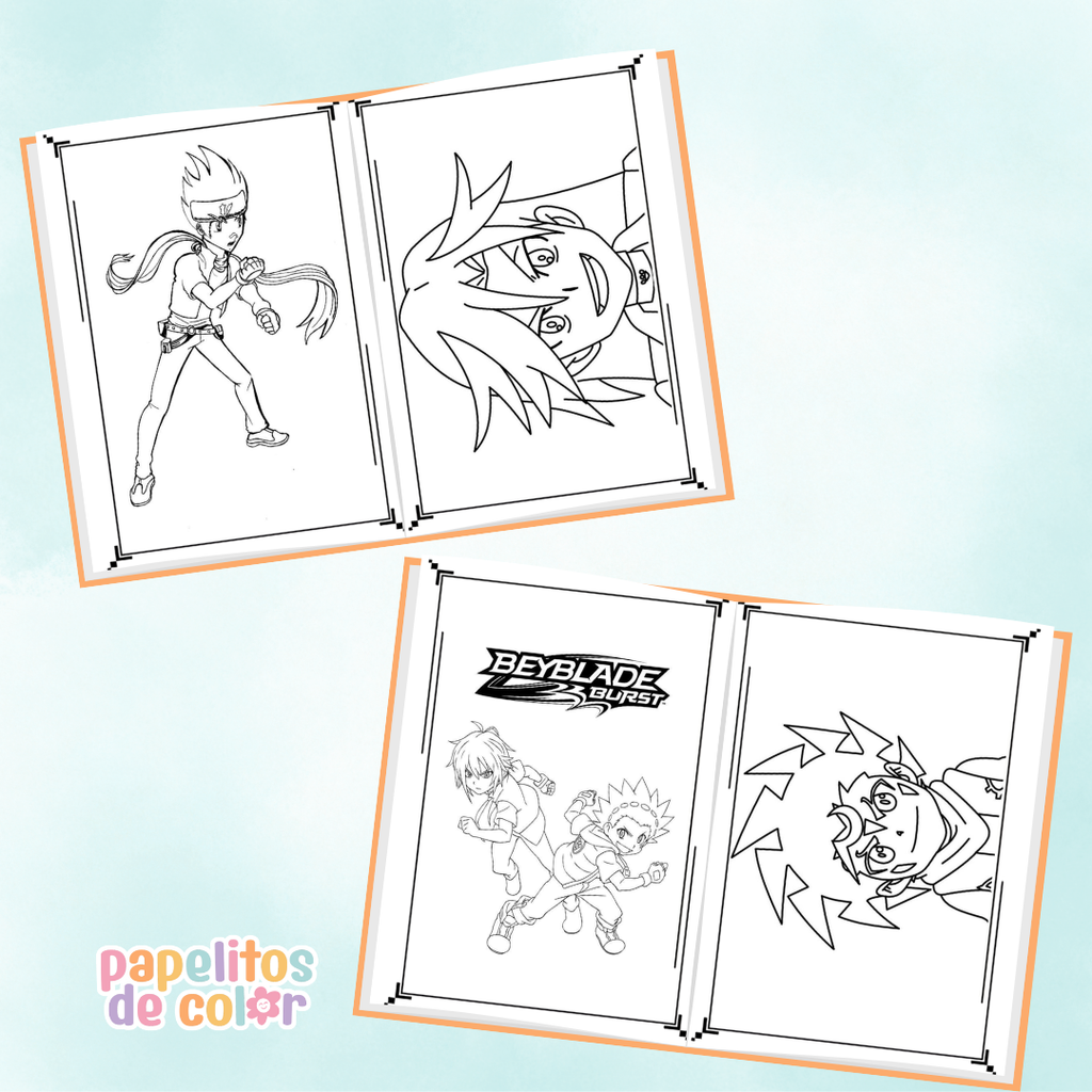 🌀 Libritos para Colorear A6 – Beyblade (Abrochados)