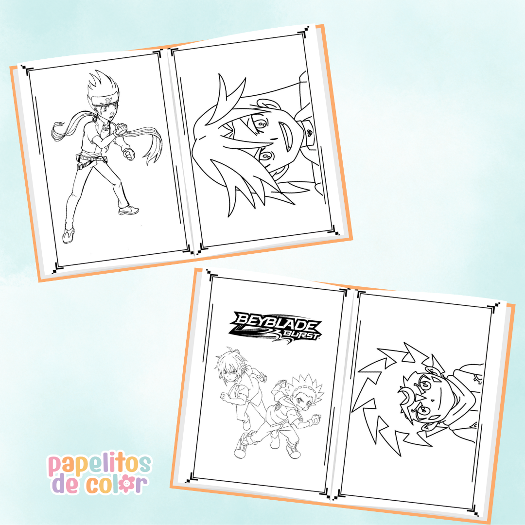 🌀 Libritos para Colorear A6 – Beyblade (Abrochados)