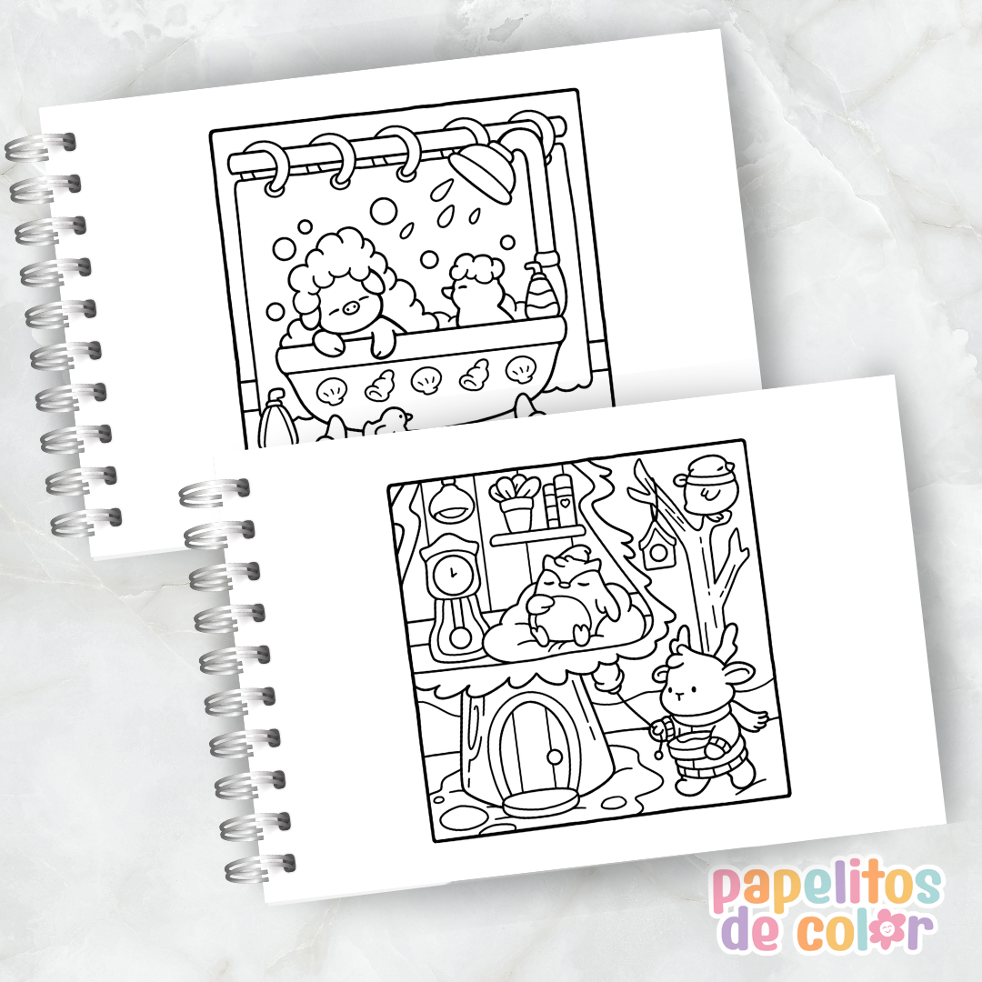 🤎🎨Libro para pintar Comfy & Cozy 🧸🕯️✨