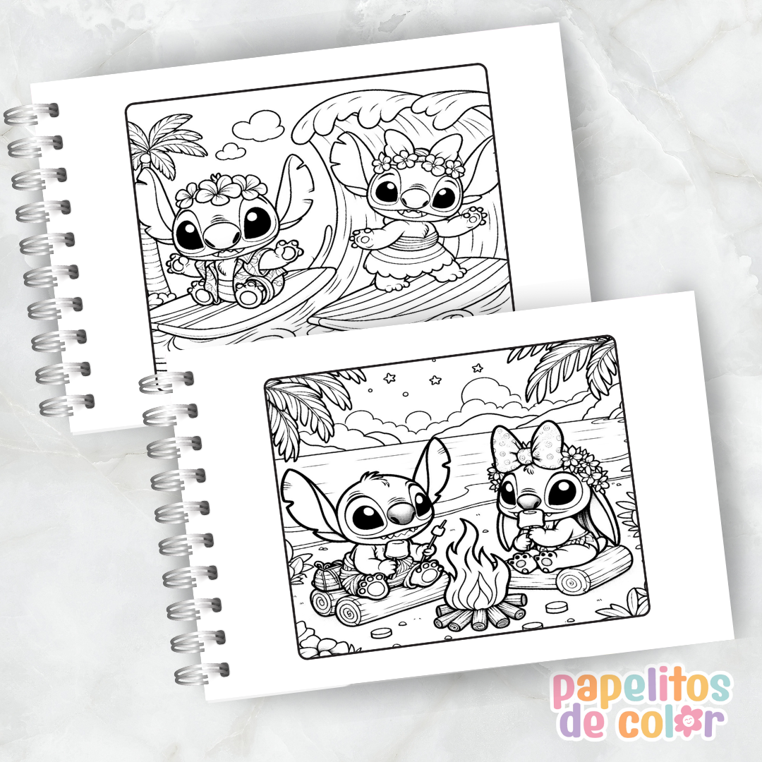 💙✨ Libro para pintar Stitch & Angel ✨💖