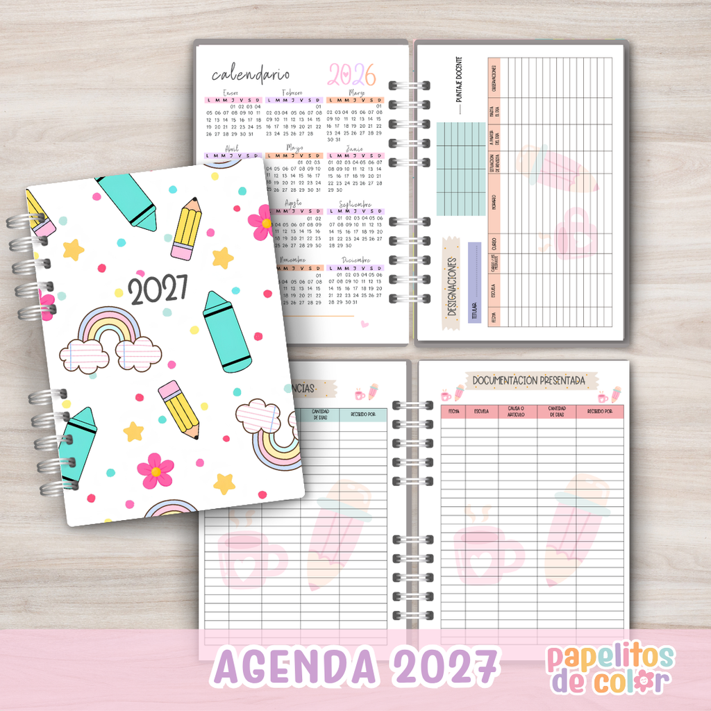 👩‍🏫📚 Agenda Docente - Semanal 2027  ✨📝