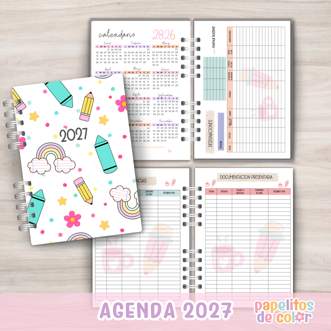 👩‍🏫📚 Agenda Docente - Semanal 2027  ✨📝