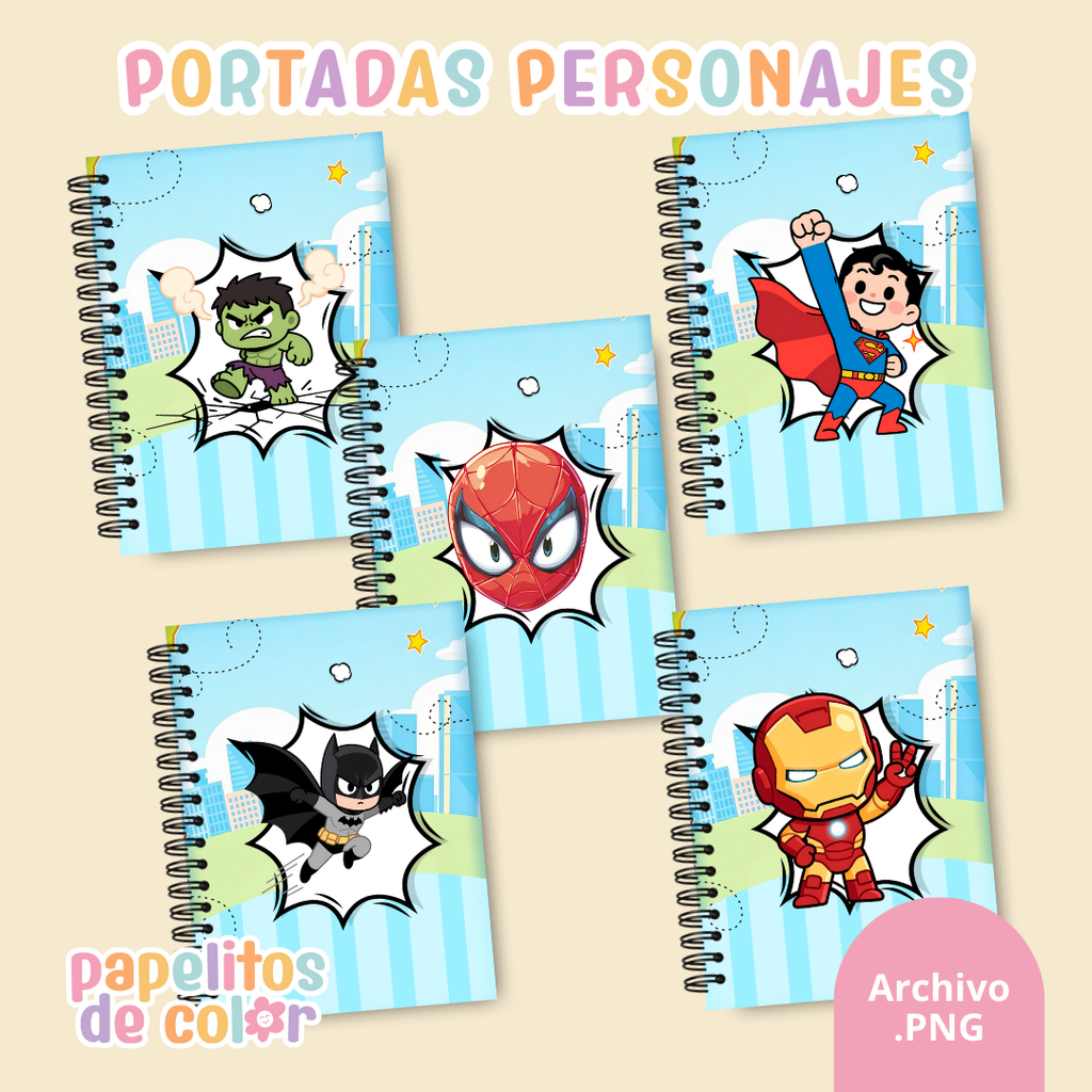 📚✨ Combo Portadas Personajes – Vol. 9 🚀🎨