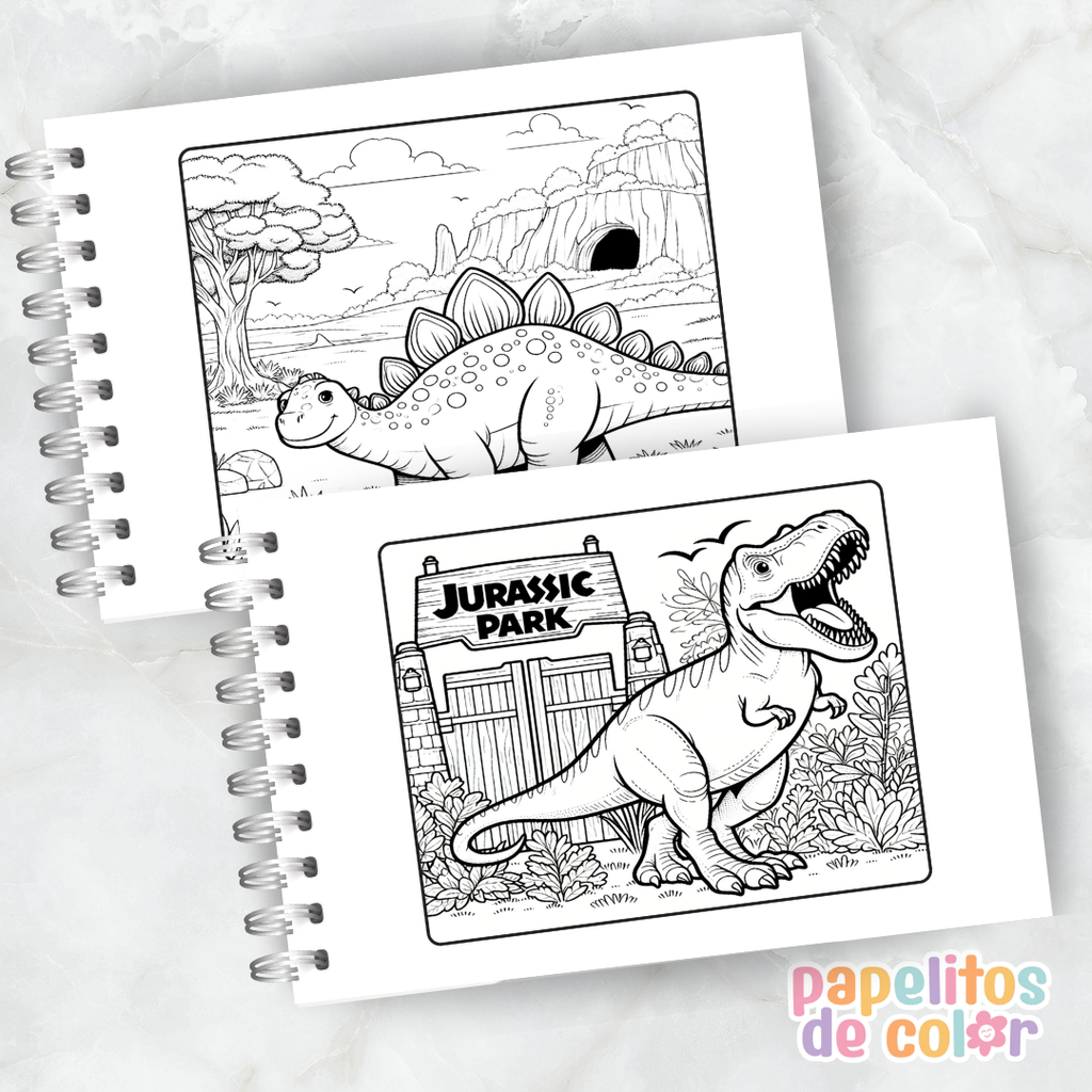🦖🌿 Cuaderno para pintar Jurassic Park 🌿🦖