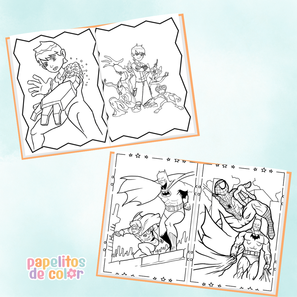 👽 Libritos para Colorear A6 – Ben 10 (Abrochados)