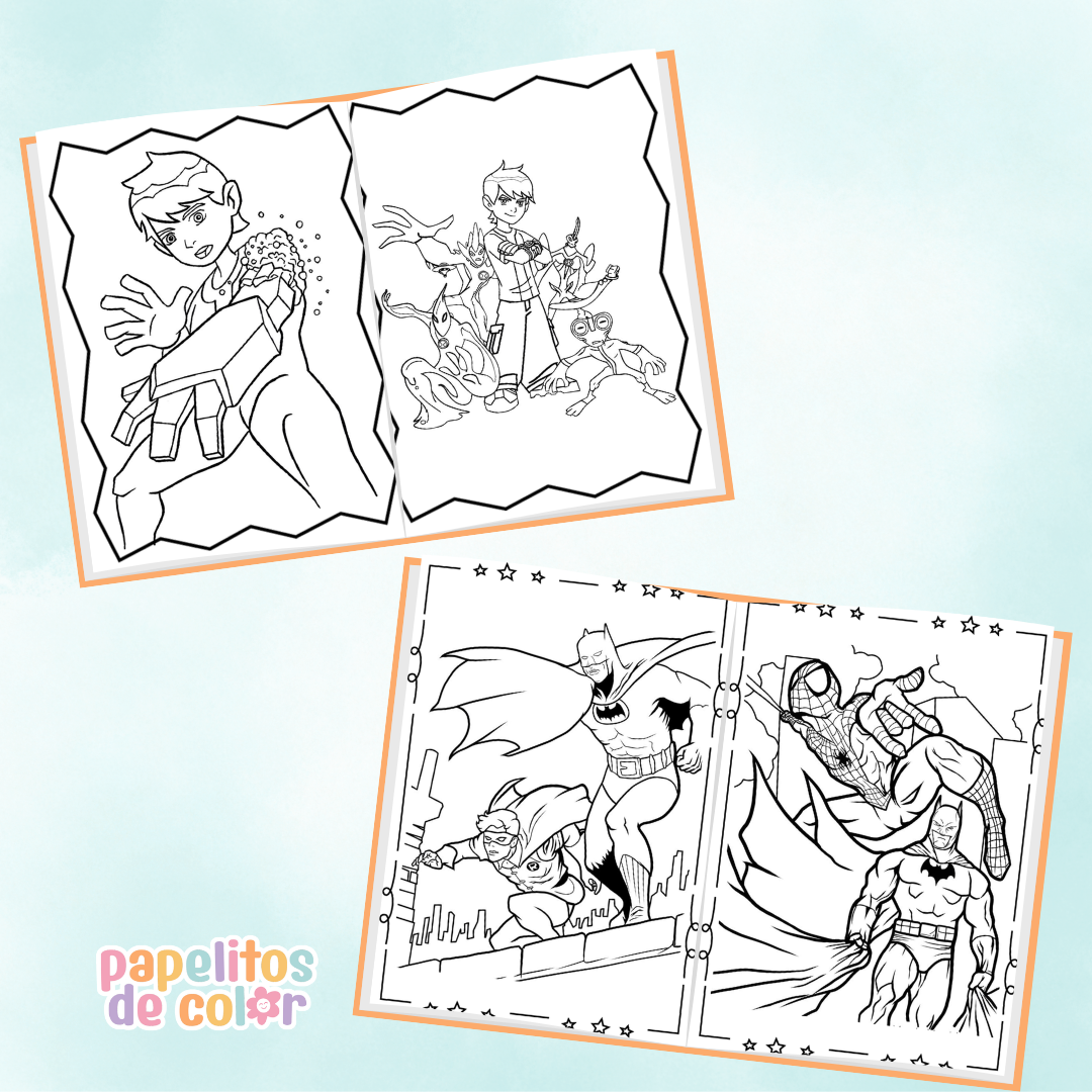 👽 Libritos para Colorear A6 – Ben 10 (Abrochados)
