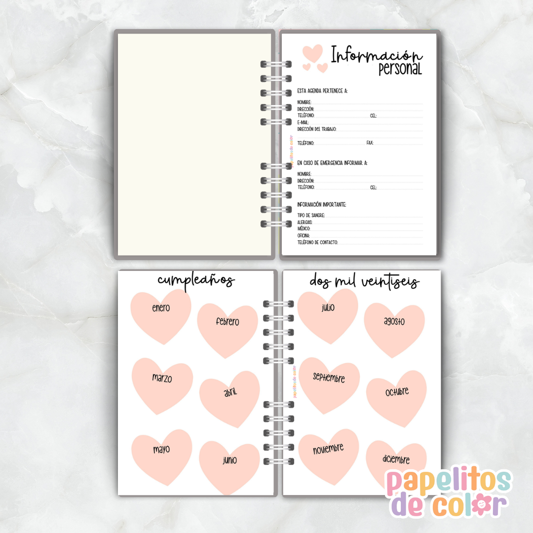 Agenda Pink Hearts 2026 💖✨