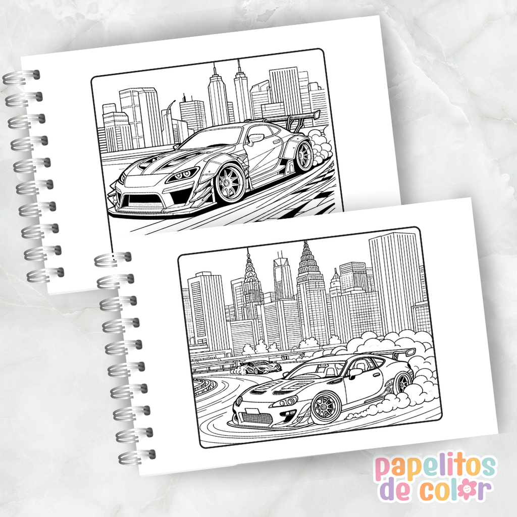 🏎️🔥 Cuaderno para pintar Hot Wheels 🔥🏎️